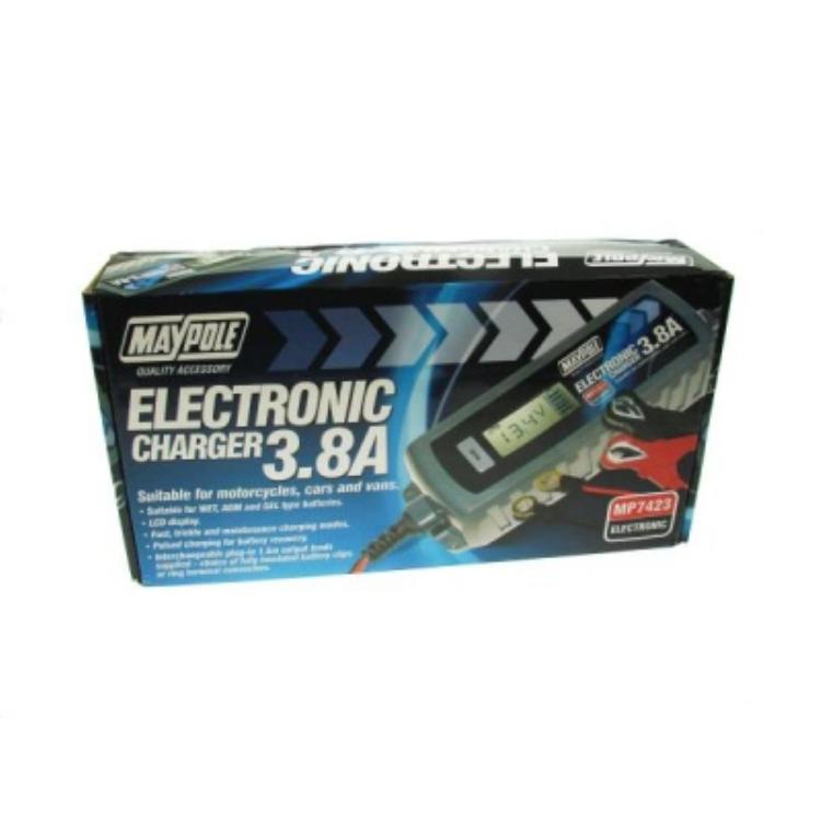 Maypole BATTERY CHARGER 3.8A 12V AUTO E and M Motor Factors MAYMP7423
