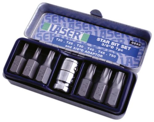 Laser Tools Star Bit Set 7 Peices T20 T25 T30 T40 T45 T50 0595LT - 0595Image3.jpg