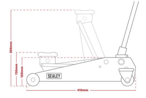 Sealey 1.5 Tonne Short Chassis Trolley Jack 1015CX-SEA - 1015CXImage3.jpg