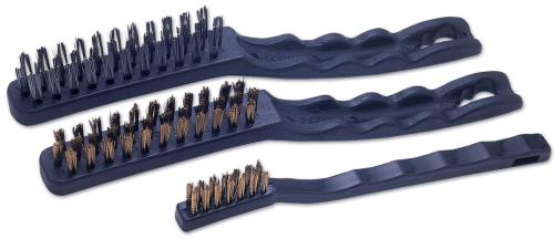 Laser Tools Wire Brush Set 3 Piece 2 x Brass 1 x Steel Brushes 1105LT - 1105Image1.jpg