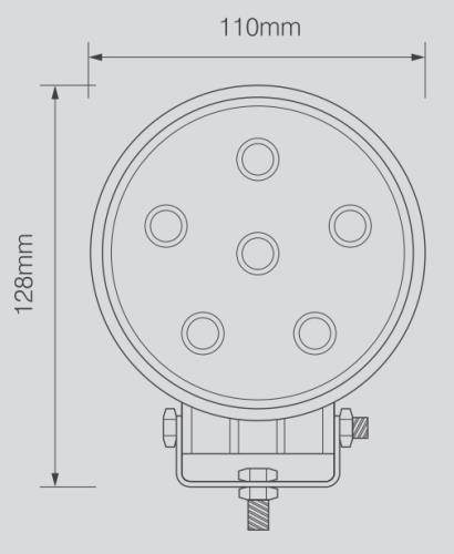 LED Autolamps Black Round Flood Lamp 11118BMLED - 11118BMLED_1.jpg