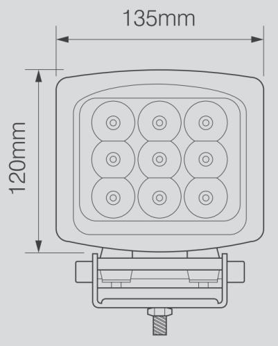 LED Autolamps Large Heavy-Duty Square Spot Lamp 13590SBMLED - 13590SBMLED_1.jpg