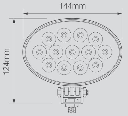 LED Autolamps Black High-Powered OVAL Flood Lamp 14439BMLED - 14439BMLED_1.jpg