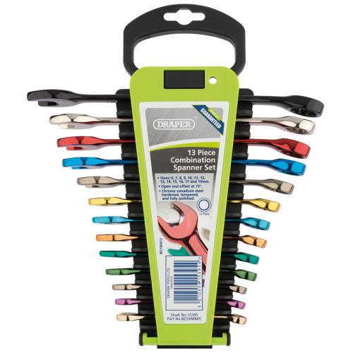 Draper Coloured Metric Spanner Set (13 Piece) Draper Tools DRA15395 - 15395_8233-MM-C.jpg