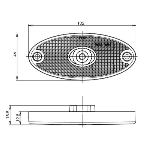 Maypole 12-24V Slim Line Oval LED Amber Marker Lamp / Lights MP1655 - 1655_drawing.jpg