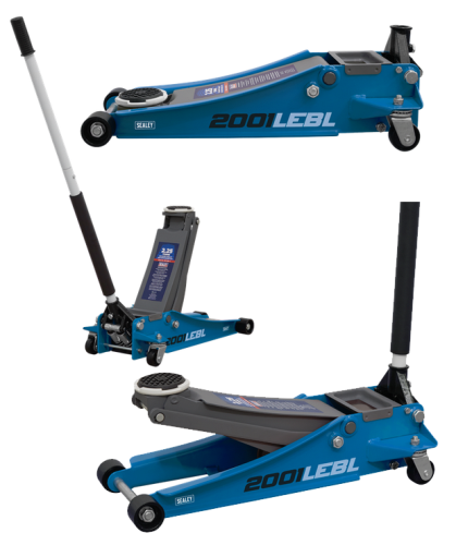 Sealey 2.25 Tonne Low Profile Trolley Jack with Rocket Lift- Blue 2001LEBL-SEA - 2001LEBLImage2.png