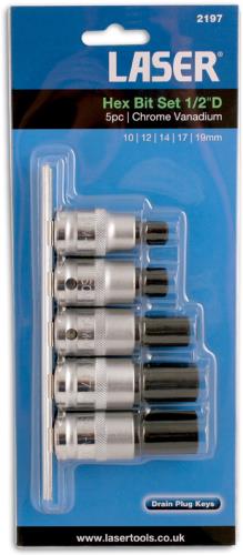 Laser Tools Hex Socket Bit Set 1/2 Inch Drive 5 Peices 2197LT - 2197Image4.jpg