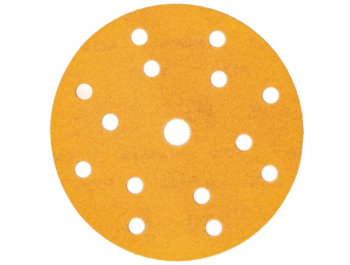 Mirka P180 Gold Ø150mm Sanding Discs (x100) Grip 15 Holes 2361109918 - 2361109981Image1.png