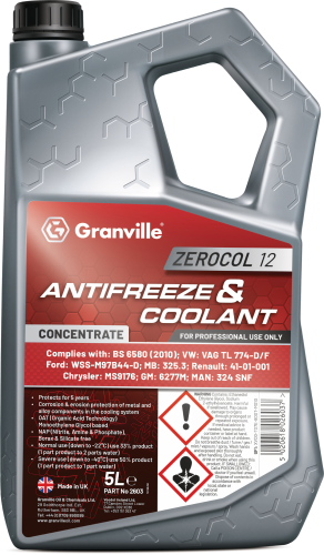 Granville 5 Litre Zerocol 12 Red Antifreeze and Coolant Concentrate 2603GRAN - 2603_GRANVILLE_ZEROCOL_12_R.png