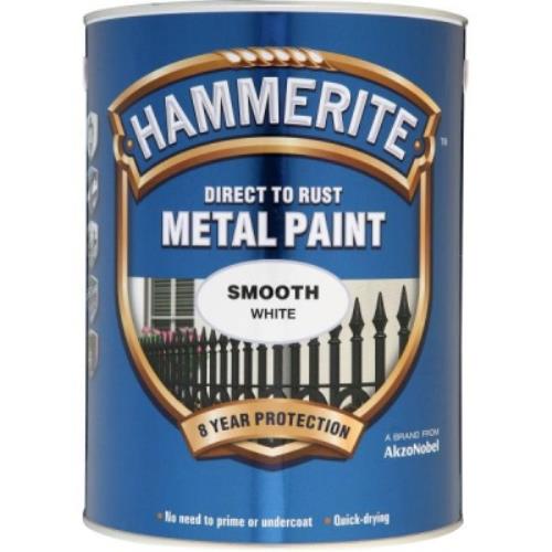 Hammerite METAL PAINT SMOOTH WHITE 5 Litre 5084861 - 5084861.jpg
