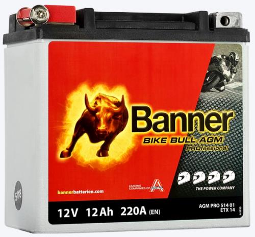 Banner Bike Bull Battery AGM PRO 514 01 12v Motorcycles 024 514 01 0101 - 51401-Ban.jpg