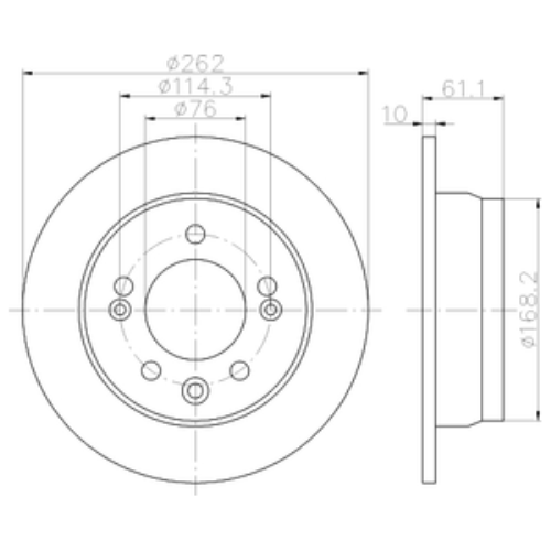 MINTEX Brake Disc Rr 262mm x 61 High MDC2055 61K14 ADG043132 - 566284.png