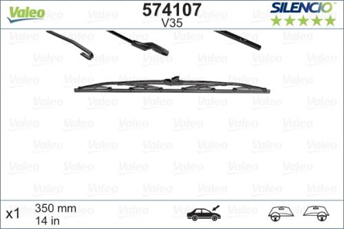 VALEO Wiper Blade SILENCIO CONVENTIONAL SINGLE (V35) 574107VAL - 574107Image0.jpg