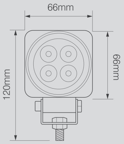 LED Autolamps Black Compact Square Flood Lamp 6612FBMLED - 6612FBMLED_1.jpg