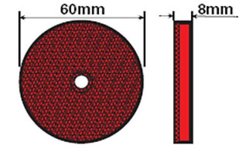 Maypole 2 x Radex Round Red Reflector with Mounting Hole MP854 - 854-1.jpg