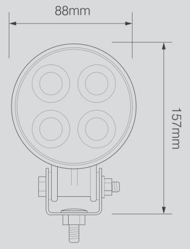 LED Autolamps Black Compact Round Work Lamp 9012BMLED - 9012BMLED_1.jpg