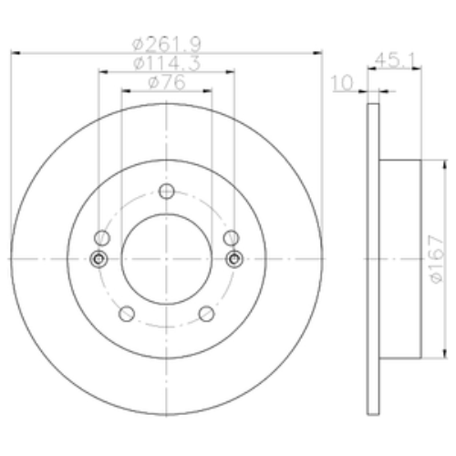 MINTEX Brake Disc Rr 262mm x 45 High MDC2366 61H16 ADG043195 - 915665.png