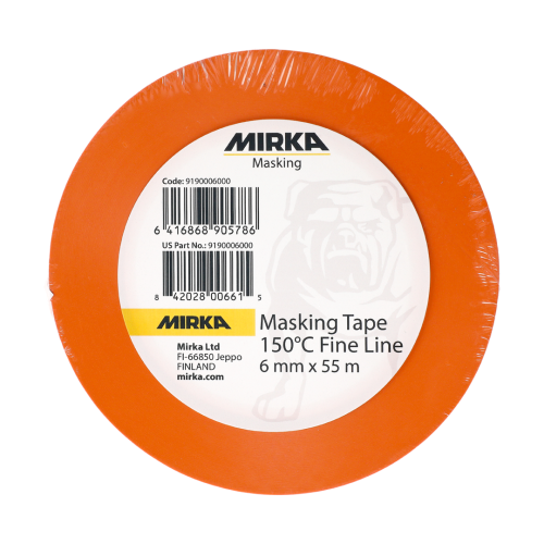 Mirka 55 Metres 6mm Orange Masking Tape 150°C Fine Line 9190006000 - 9190006000Image3.png