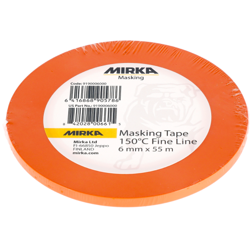 Mirka 55 Metres 6mm Orange Masking Tape 150°C Fine Line 9190006000 - 9190006000Image4.png