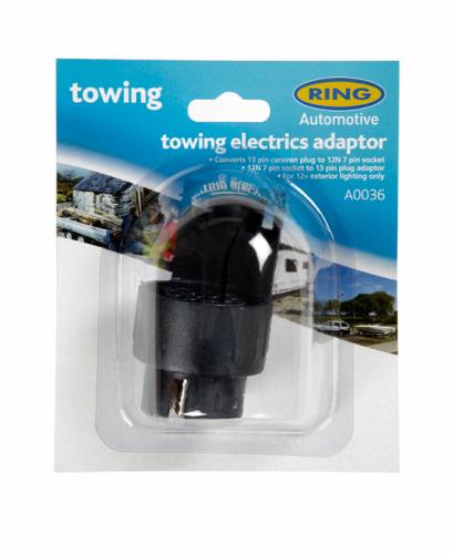 Ring 12N 7 Pin Socket to 13 Pin Plug Adaptor A0036 - A0036-PACK.jpg
