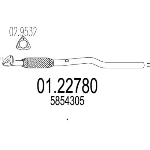 MTS Exhaust Vauxhall Astra Zafira Exhaust Pipe Front Section 01.22780-MTS - A0122780.jpg