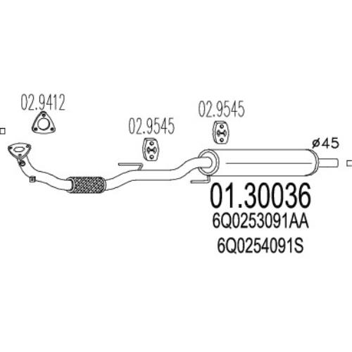 MTS Exhaust Front Silencer Audi VW Skoda Seat 01.30036-MTS - A0130036.jpg