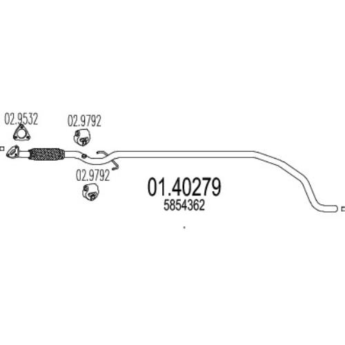 MTS Exhaust Exhaust Pipe Vauxhall Corsa / Opel Corsa 01.40279-MTS - A0140279.jpg