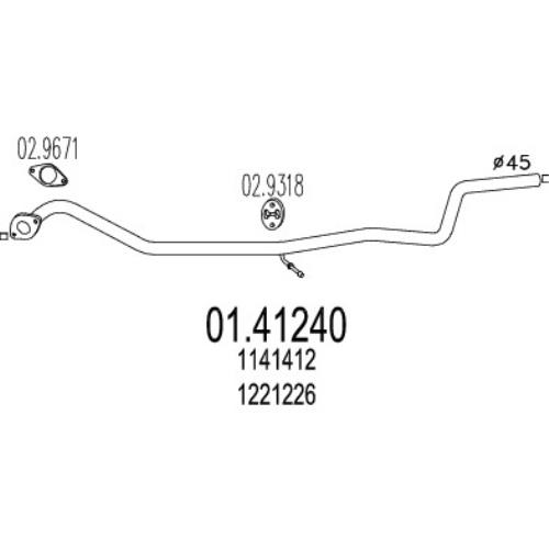 MTS Ford Fiesta Fusion Mazda 2 Exhaust Pipe Mid Section 01.41240-MTS - A0141240.jpg