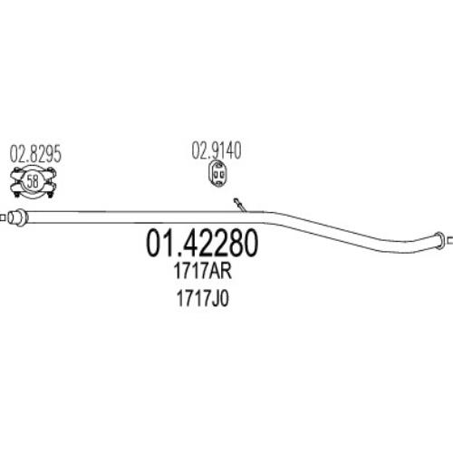 MTS Exhaust PEUGEOT 206 Mid Section Exhaust Pipe 01.42280-MTS - A0142280.jpg