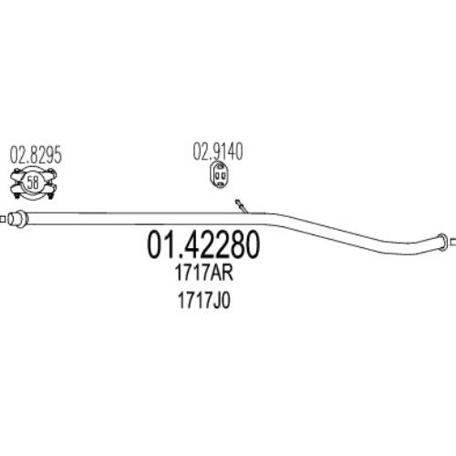 MTS Exhaust PEUGEOT ­206 Mid Section Exhaust Pipe 01.42280-MTS - A0142280.jpg