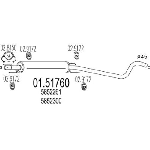 MTS Exhaust Vauxhall Astra Opel Middle Section / Silencer 01.51760-MTS - A0151760.jpg