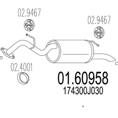 MTS Toyota Yaris Exhaust End Silencer Back Box 01.60958-MTS - A0160958.jpg