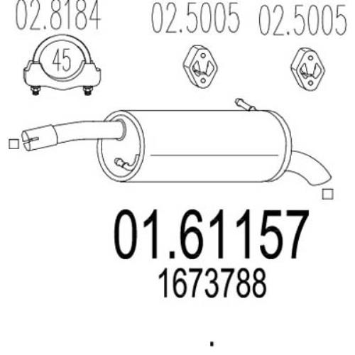 MTS Exhaust End Silencer Ford Fiesta Back Box 01.61157-MTS - A0161157.jpg