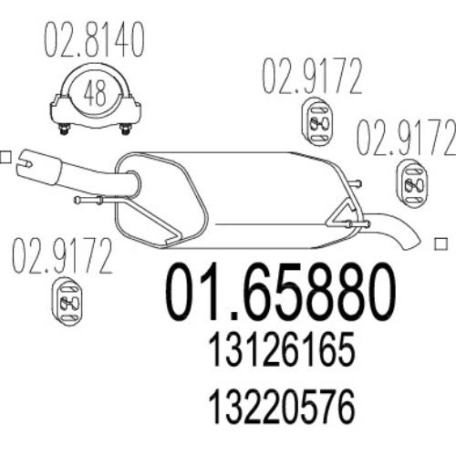 MTS Exhaust End Silencer Vauxhall Corsa / Opel Corsa Backbox 01.65880-MTS - A0165880.jpg
