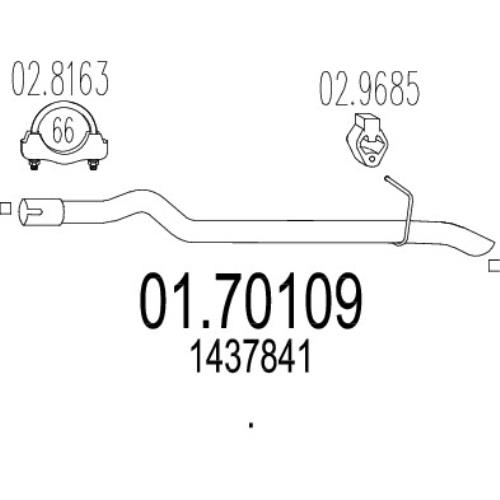 MTS Exhaust Exhaust Pipe Ford Transit Connect Tailpipe 01.70109-MTS - A0170109.jpg