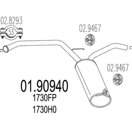 MTS Exhaust End Silencer Citroen Peugeot Toyota Back Box 01.90940-MTS - A0190940.jpg