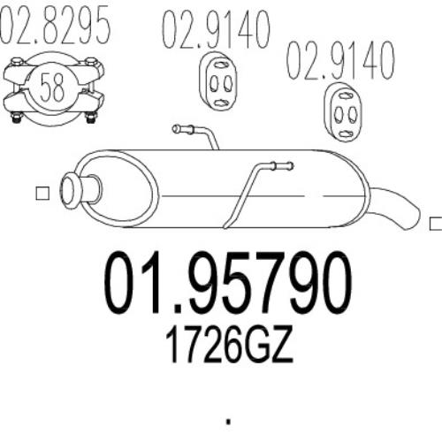 MTS Exhaust End Silencer PEUGEOT 206 Back Box 01.95790-MTS - A0195790.jpg