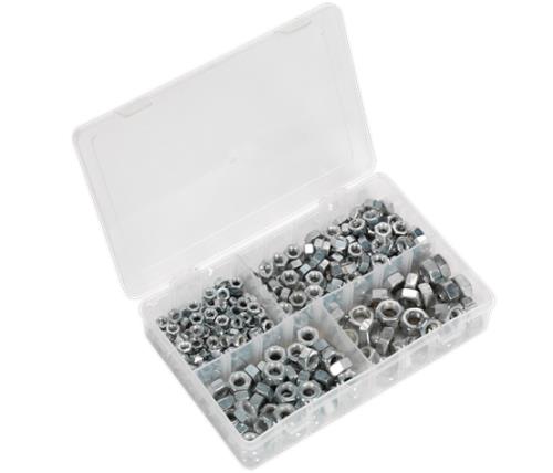 Sealey Steel Nut Assortment 320pc 1/4"-1/2"UNF DIN 934 AB029SN - AB029SNImage1.jpg