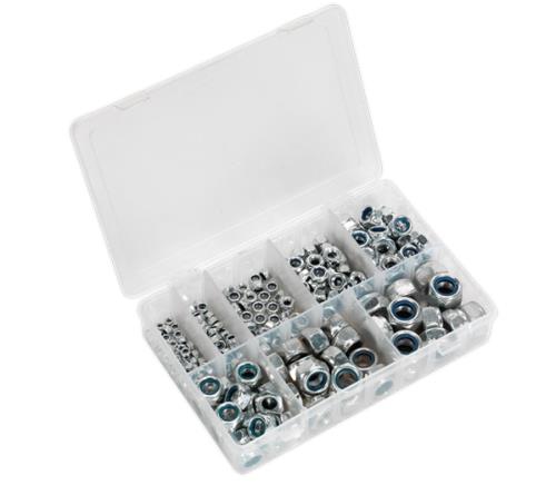 Sealey Nylon Lock Nut Assortment 255pc M4-M16 DIN 985 AB033LN - AB033LNImage1.jpg