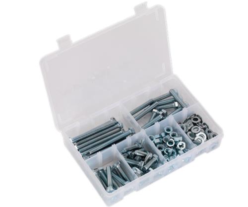 Sealey Setscrew, Nut & Washer Assortment 220pc High Tensile M8 Metric AB051SNW - AB051SNWImage1.jpg