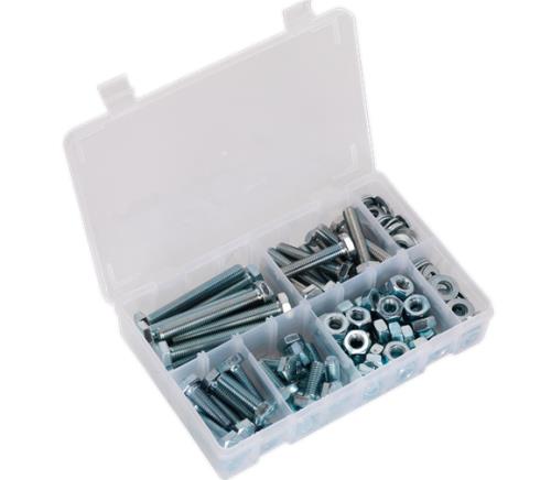 Sealey Setscrew, Nut & Washer Assortment 150pc High Tensile M10 Metric AB052SNW - AB052SNWImage1.jpg