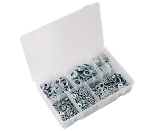 Sealey Flat Washer Assortment 1070pc M5-M16 Form A Metric DIN 125 AB055WA - AB055WAImage1.jpg