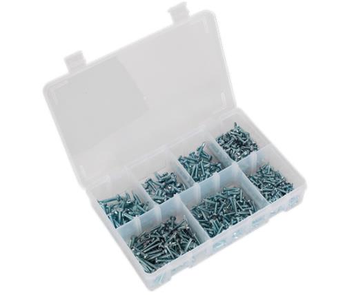 Sealey Self Drilling Screw Assortment 500pc Pan Head Phillips Zinc D7504N AB060SDS - AB060SDSImage1.jpg