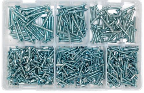 Sealey Self Tapping Screw Assortment 510pc Countersunk Pozi Zinc DIN 7982 AB062STCS - AB062STCSImage3.jpg