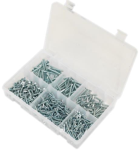 Sealey Self Tapping Screw Assortment 510pc Countersunk Pozi Zinc DIN 7982 AB062STCS - AB062STCSImage4.jpg
