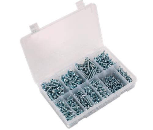 Sealey Self Tapping Screw Assortment 700pc Pan Head Pozi Zinc DIN 7981CZ AB063STPH - AB063STPHImage1.jpg