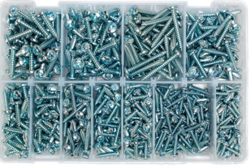 Sealey Self Tapping Screw Assortment 700pc Pan Head Pozi Zinc DIN 7981CZ AB063STPH - AB063STPHImage3.jpg