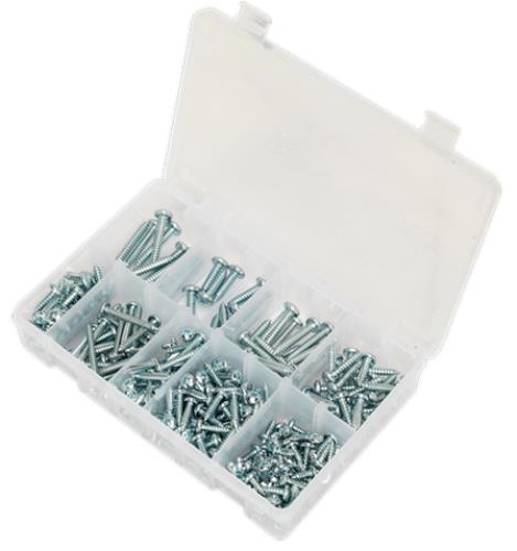 Sealey Self Tapping Screw Assortment 305pc Pan Head Pozi Zinc DIN 7981CZ AB064STPP - AB064STPPImage4.jpg