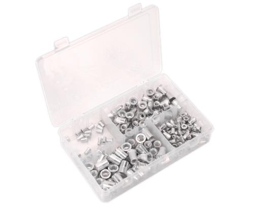 Sealey Threaded Insert (Rivet Nut) Assortment 200pc M4-M8 Splined Metric AB073TI - AB073TIImage1.jpg