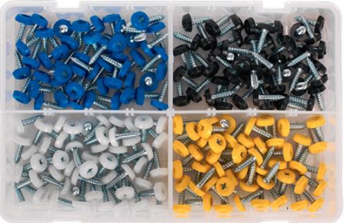 Sealey Number Plate Screw Assortment 200pc 4.8mm x 18mm Plastic Enclosed Head AB076NP - AB076NPImage3.jpg